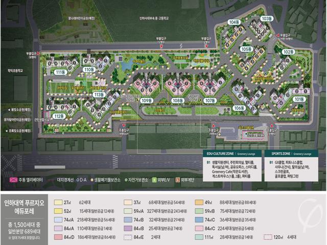 인하대역 푸르지오 에듀포레 단지배치도